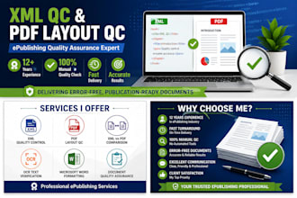 do XML qc and PDF layout qc for epublishing documents