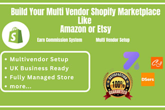 create a shopify multi vendor marketplace website like amazon or etsy for brands