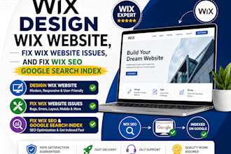 design wix website, fix wix website issues, and fix wix SEO google search index