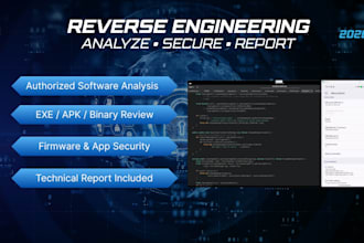 advanced reverse engineering, security analysis and with reporting