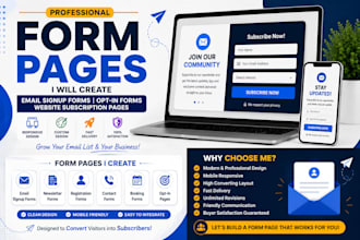 create contact email signup opt in multi step custom booking popup form page