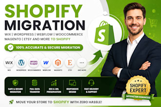 shopify migration copy clone website wix  wordpress webflow migrate to shopify