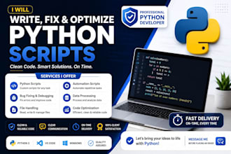 write python scripts, solve python tasks, and fix python bugs
