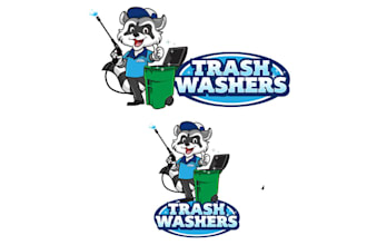 design traditional fun logo for a trash bin cleaning service