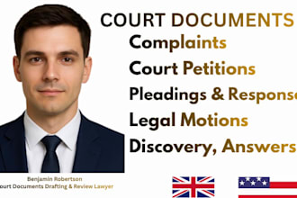 draft legal motions, complaints, pleadings and responses