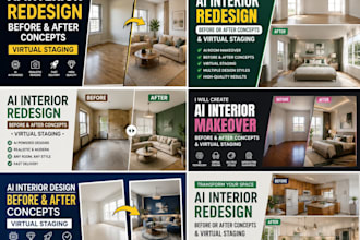 do ai interior redesign, before and after concepts, and virtual staging