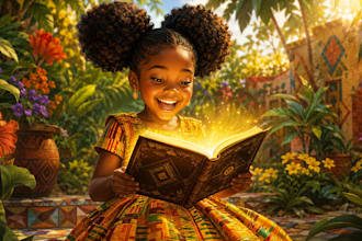 create african american children book illustration with diverse black characters