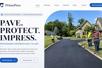 design wix paving contractor website driveway estimate landing page