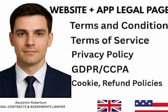 write terms and conditions, privacy, gdpr and cookie policy