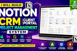 build a notion CRM, client portal, project management system