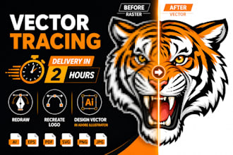 redraw logo, recreate, vector tracing, image to vector