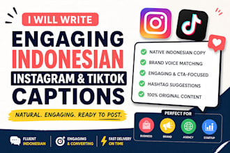 write engaging indonesian instagram and tiktok captions