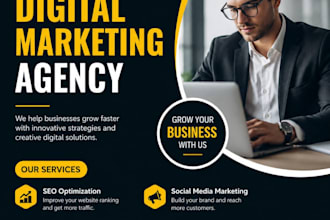 design professional social media posts, flayers,poeters, and business cards logs