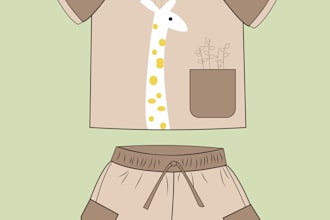 design baby clothing, kids apparel and garment tech packs