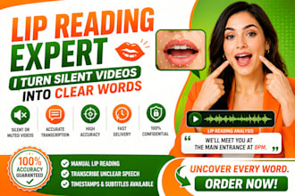 analyze lip movements, recover spoken dialogue, transcribe muted videos