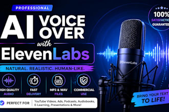 create natural human ai voice over with elevenlabs