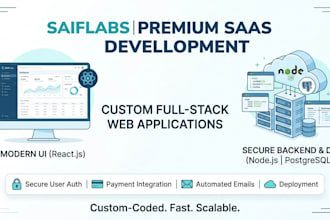develop a premium full stack saas website with database