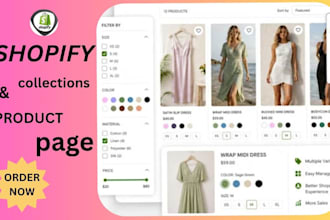 set up smart shopify collections, product variants for better store navigation
