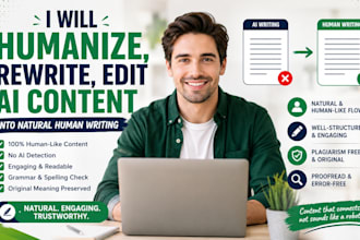 humanize edit rewrite ai writing content proofreading generated seo chatgpt text