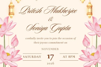 design beautiful handwritten style digital invitation cards