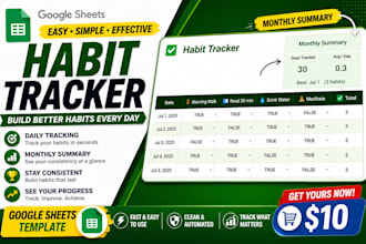 create a habit tracker in google sheets