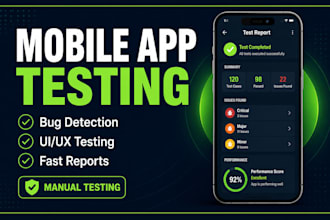 test your mobile app for bugs, UI UX issues and performance on android and ios