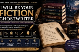 be your fiction ghostwriter, ebook writer, fanfiction and story ghostwriter