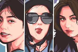 draw vector portrait from your photo