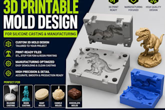 create 3d printable silicone mold, soap mold design stl for resin and casting