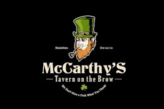 design a humorous logo for an irish pub for t shirts etc
