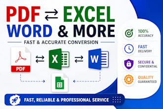 convert PDF to excel, word, google sheets, excel to PDF accurately