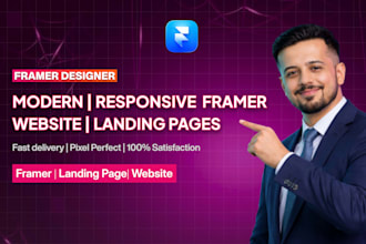 design a modern , responsive framer website or framer landing page