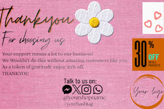 design a professional business thank you card