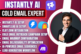 setup instantly ai smartlead ai clay com cold email outreach email warmup dns