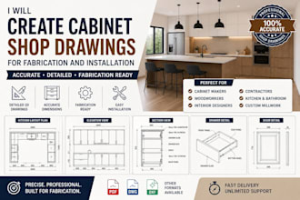 create cabinet shop drawings for fabrication and installation