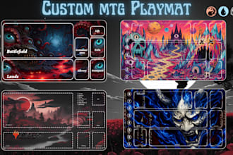 design custom anime playmat, gaming deskmat, board game, mtg, pokemon playmat
