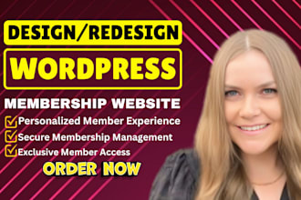 build wordpress membership website, lms website and subscription website