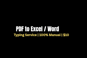 accurate data entry typing from PDF, image or handwritten notes