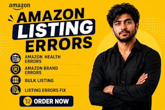 fix amazon listing errors, amazon health and brand errors