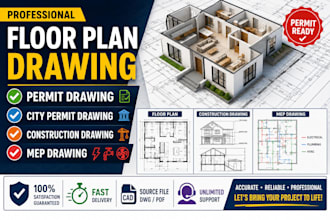 create permit drawing, construction drawing and city permit plans