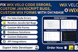 fix wix velo code errors custom javascript bugs custom wix forms with database