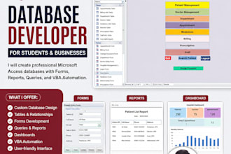 create a professional microsoft access database with forms reports and vb codes