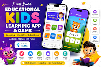 build educational kids learning app and game for android and ios using flutter