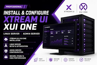 install and configure xtream ui, xui one,linux server, admin server
