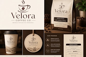 design modern food packaging and label with logo