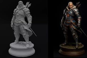 high quality action figure 3d character 3d miniature 2d to 3d anime figure resin
