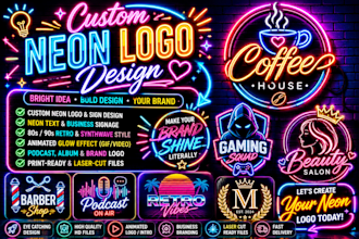 design custom neon logo, neon sign, and neon light design
