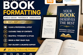do formatting for paperback, kindle ebook, amazon kdp formatting