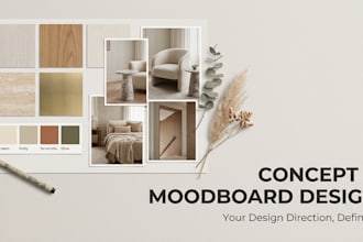create an interior concept and moodboard design for your space