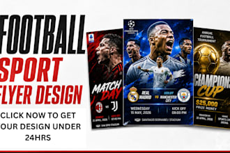 design professional football flyer, sports poster and match day graphics